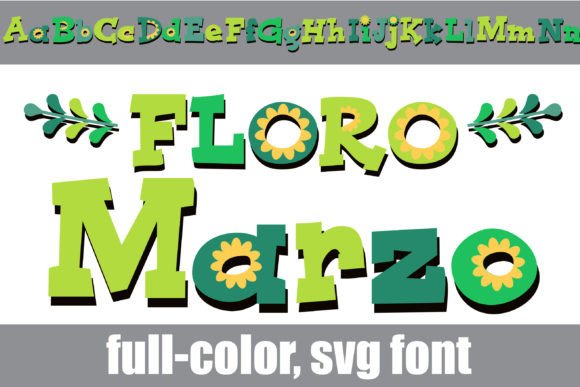 Floro Marzo: A Whimsical, Full-Color Font for Vibrant Designs