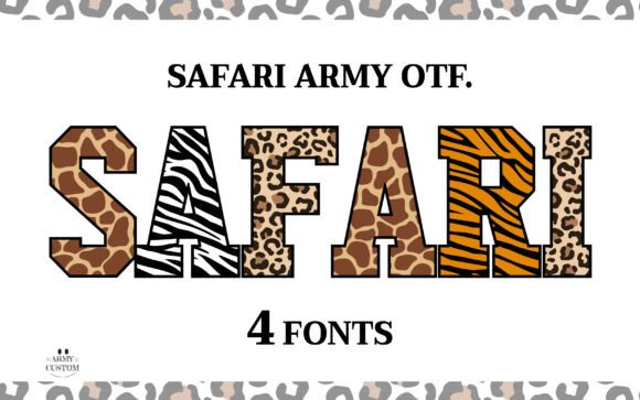 Wild Typography: Safari Army Bundle's Giraffearmy Style